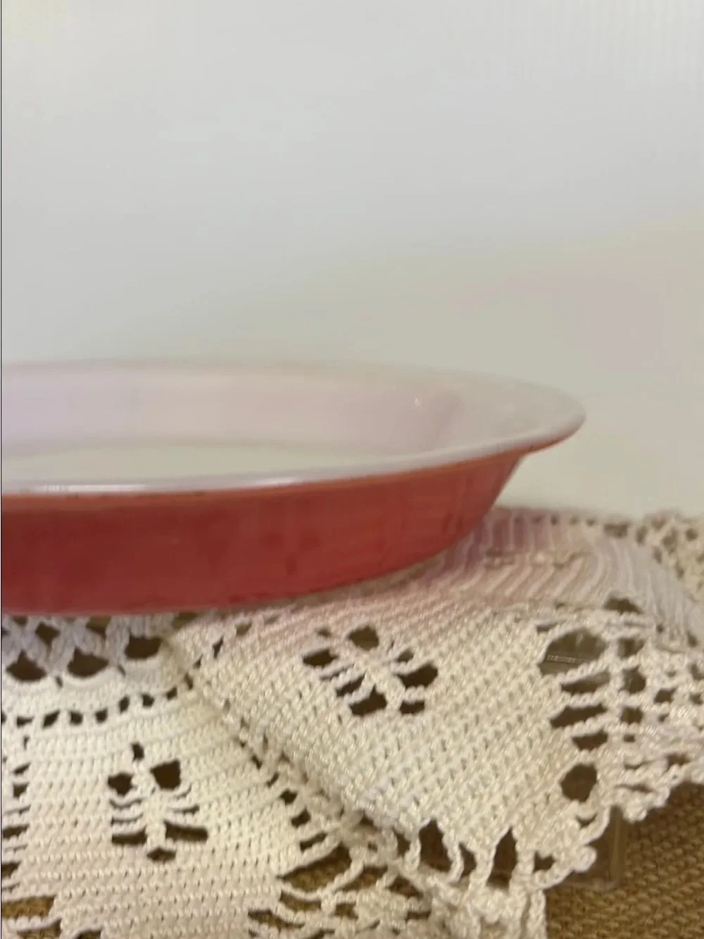 PYREX #909, Vintage Flamingo Pink, 9” round PIE pan, baking or casserole dish.